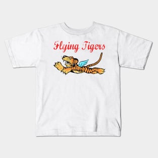 Flying Tigers WWII Distressed Kids T-Shirt